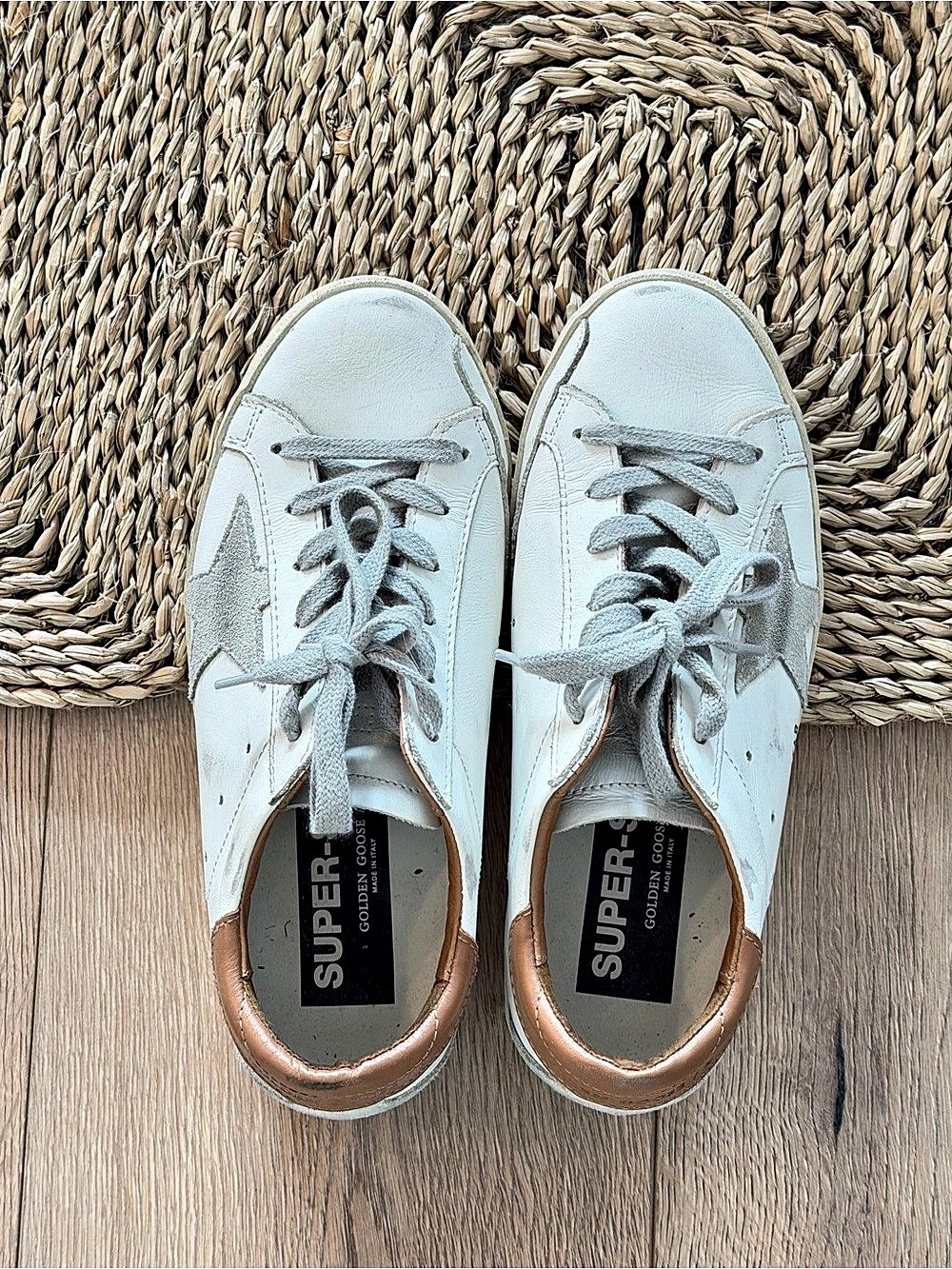 Golden Goose Super-Star Low-Top Sneakers White & Brown